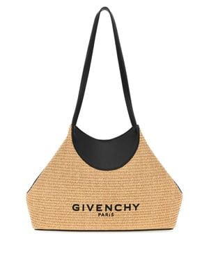Givenchy Raffia Small Facet Shoulder Bag - Natural
