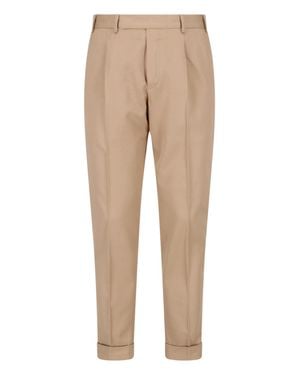 PT Torino Pleated Tailored Pants - Natural