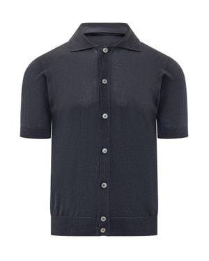 FILIPPO DE LAURENTIIS Mini Sleeve Cut Shirt - Blue