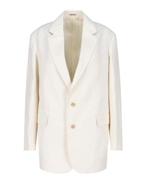 AURALEE Tailored Single-Breasted Blazer - White