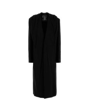 Y. Project Draped-Detail Coat - Black
