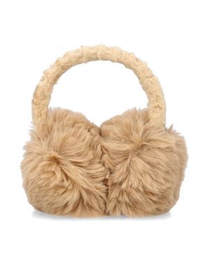 Goldbergh Faux Fur Top Handle Bag - White