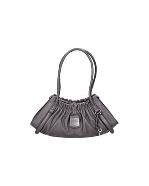 Marc Jacobs Mini Ruched Leather Shoulder Bag - White