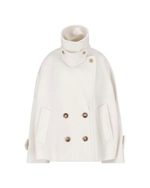 Chloé Classic Virgin Wool Jacket With Buffalo Horn Button - White
