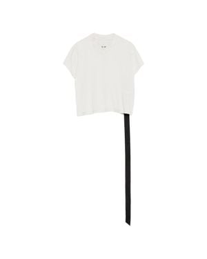Rick Owens Cropped Crewneck Cotton T-Shirt - White