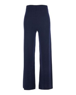 Twinset Wool-Viscose Cashmere Blend Pants - Blue