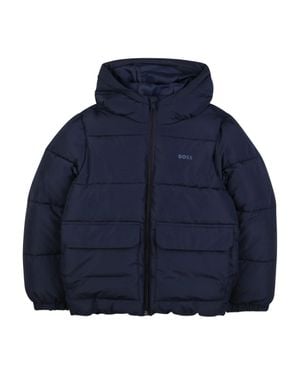 BOSS Quilted Zip Fastening Hooded Jacket For Boys - Blue