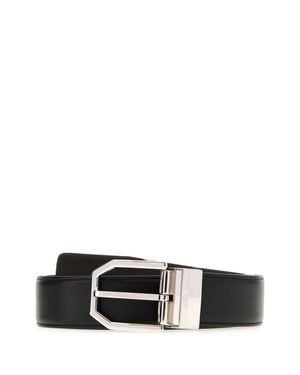 Brioni Leather Reversible Belt - White