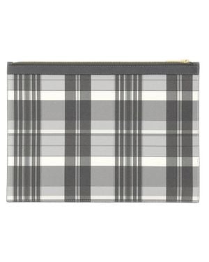 Thom Browne Grainy Leather Pouch - Metallic