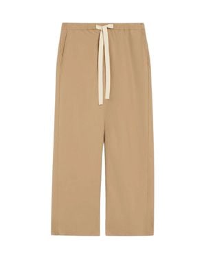 Max Mara Poplin Pants With Drawstring Waist For - Natural