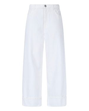 Rohe Wide-Leg Cuffed Jeans - White