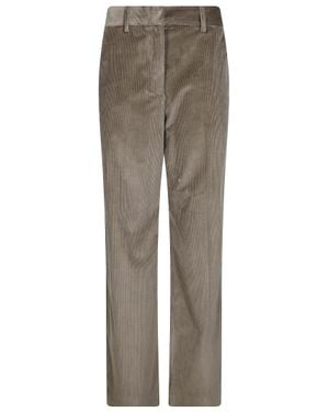 Weekend by Maxmara Wide-Leg Velvet Striped Pants - Gray