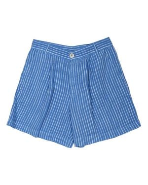 120% Lino Shorts Bermuda Linen - Blue