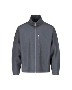 Laminar Zip-Front Wool Jacket With Stand Collar - Blue
