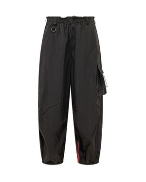Y-3 Paint-Effect Graphic Pants - Black