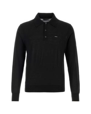 Prada Shirt Collar Polo - Black