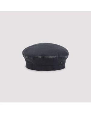 Maison Michel Logo Beret Hat - Blue