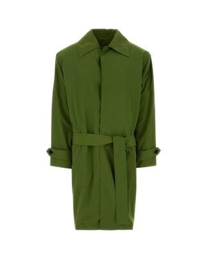Saint Laurent Nylon Trench Coat - Green