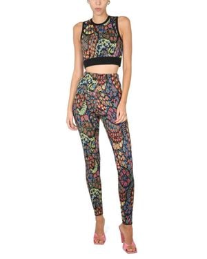 Etro Jacquard Wool Blend Top And Leggings - Black