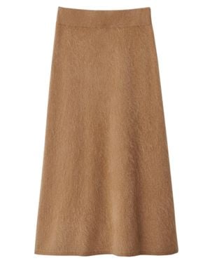 Lisa Yang Ankle-Length Cashmere Skirt With Elevated Waistband - Brown