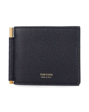 Tom Ford Calf Leather Wallet - Blue