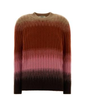 Fendi Pull Wool Mohair De - Brown