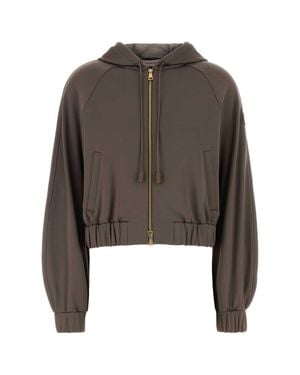 Moncler Solid Hood Sweater - Brown
