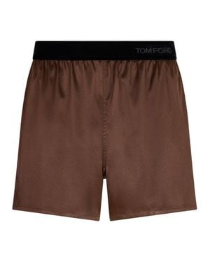 Tom Ford Silk Pajama Shorts - Brown