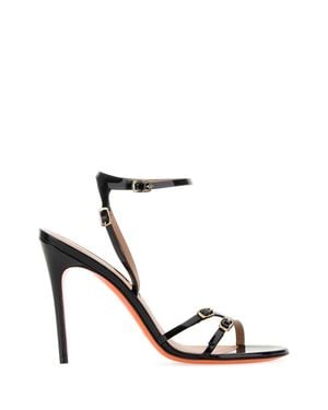 Santoni Solid Open Toe Heels - White