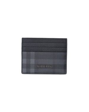 Burberry Inspired Leather-Blend Mini Wallet - Blue