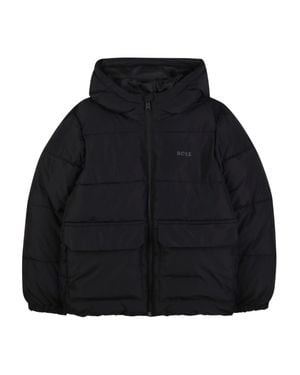 BOSS Quilted Zip Jacket With Hood For Boys - Black