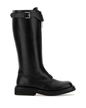 McQueen Alexander Mcqueen Buckled Leather Boot - Black