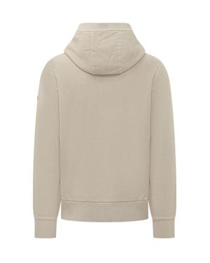 Moncler Mini Sweatshirt With Hoodie And Kangaroo Pocket - White