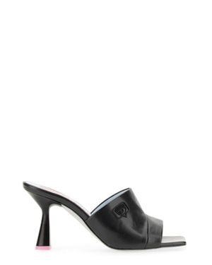 Chiara Ferragni Logo Heels - Black