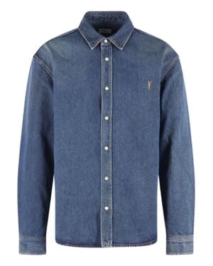 Saint Laurent Tailored Button-Up Shirt - Blue