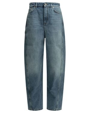 Givenchy Cocoon Wide-Leg Jeans With Sculpted Curved Seams - Blue