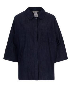 Max Mara Oversized Button-Front Shirt Jacket - Blue