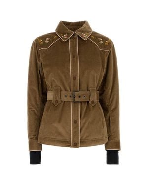 Moncler Shirt Collar Jacket - Brown