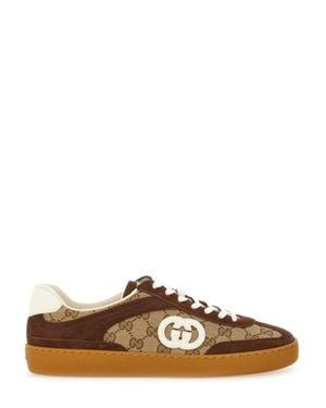 Gucci Gg Crossover Leather Sneaker - Brown