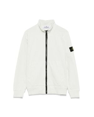 Stone Island Zip Sweatshirt - White