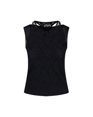 Our Legacy Sleeveless Lace Detail Tank Top - Black