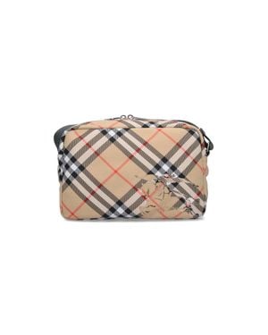 Burberry Check Crossbody Bag - White