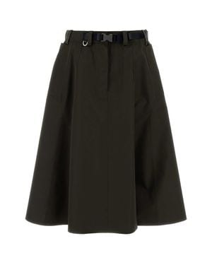 Prada Nylon Midi Skirt - Gray