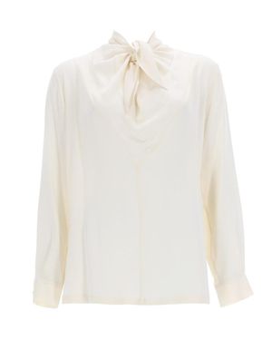 Max Mara Silk Charmeuse Blouse - White