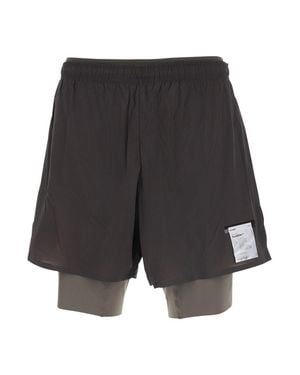 Satisfy Techsilk 8 Tech Fabric Shorts With Elastic Waistband And Side Pockets - Gray