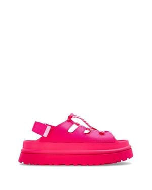 UGG Mini Pu-Jacketed Sandals With Eco-Friendly Toe Cap And Velcro Closure - Pink
