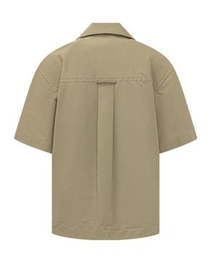 Ami Paris Short Sleeve Shirt With Pocket - Natural