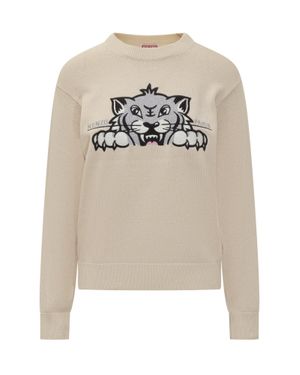 KENZO Pullover With Bold Tiger Embroidery - White