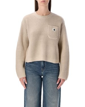 Carhartt Cozy Knit Sweater With Functional Chest Pocket - Blue