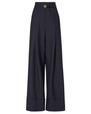 Fendi Wool Pants Plaid - Blue